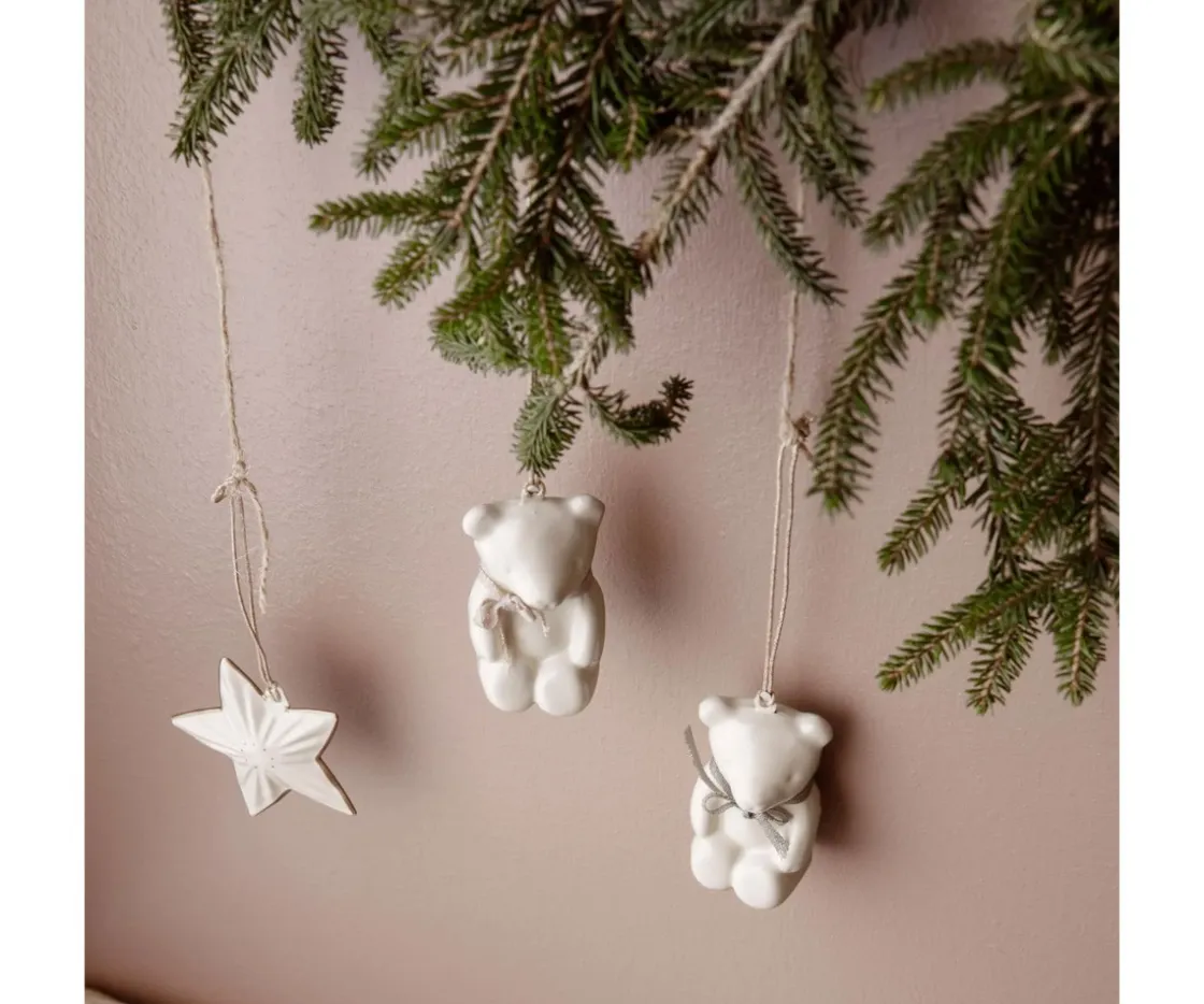 Maileg Adorno de Metal Osito de Peluche Off White/Blue^ Adornos Y Decoración Navidad