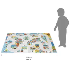 Niños Janod Alfombra con Circuito Ciudad Cross Roads