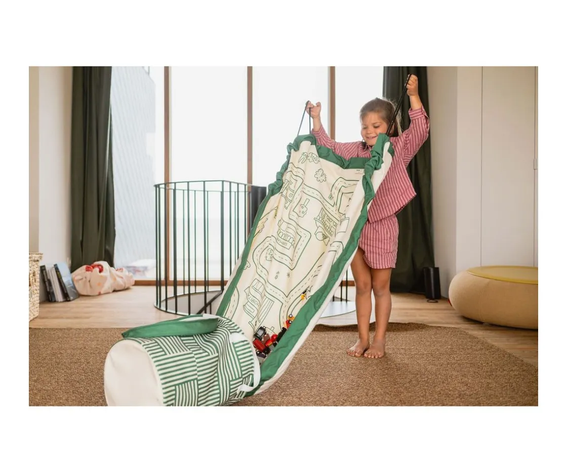 Play & Go Alfombra de Juegos + Cesta de Almacenaje Soo Roadmap^Niños Organizadores De Juguetes