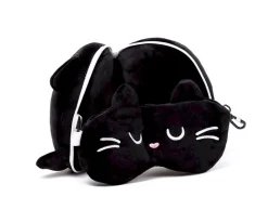 puckator Almohada de Viaje con Antifaz Relaxeazzz Gato Feline Fine^ Cojines Infantiles