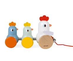 Niños Janod Arrastre Gallina y Pollitos