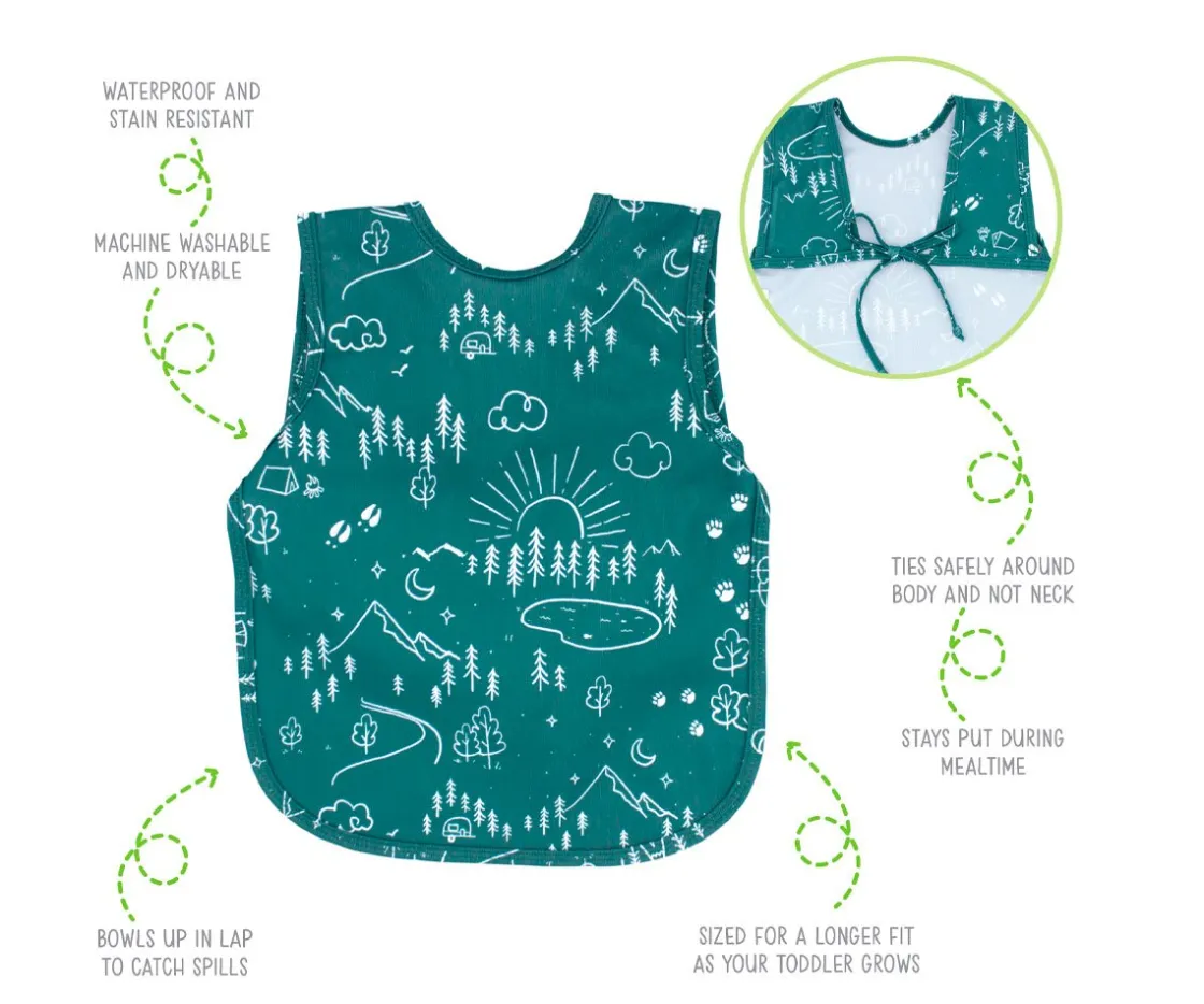Bapron Baby Babero con Manga Corta Pine Forest^ Baberos Impermeables