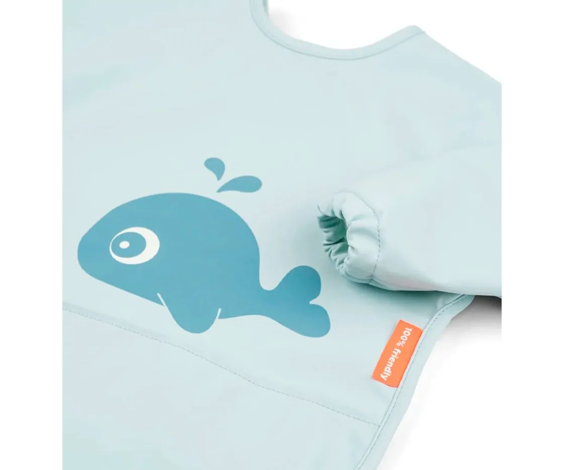 Done by Deer Babero con Mangas Blue Wally 6-18m Personalizable