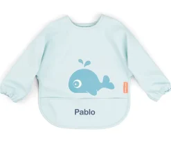 Done by Deer Babero con Mangas Blue Wally 6-18m Personalizable