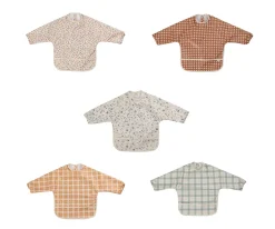 Grech & Co Babero con Mangas Smock Sienna Gingham