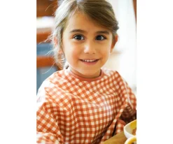 Grech & Co Babero con Mangas Smock Sienna Gingham