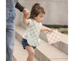 Tiny Twinkle Babero Impermeable Checkers Sage