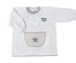 Tutete Textil Babi con Bolsillo Central Estrella Gris Personalizable^ Babis Escolares