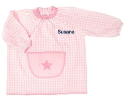 Tutete Textil Babi con Bolsillo Central Estrella Rosa Personalizable^ Babis Escolares