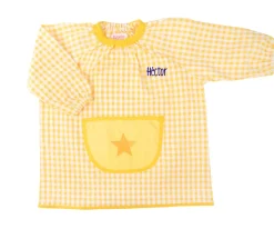 Tutete Textil Babi con Bolsillo Central Estrella Amarillo Personalizable^ Babis Escolares