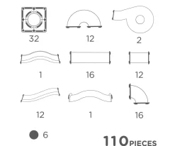 Niños Cleverclixx Ball Run Clever Pack Pastel 110 Piezas