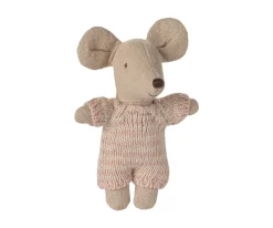 Maileg Bebé Ratón en Capazo Rosa^Niños Casa De Muñecas De Madera