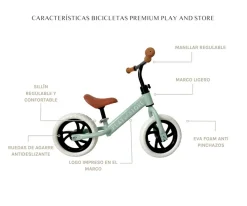 Niños Play and store Bicicleta Equilibrio Premium Pink