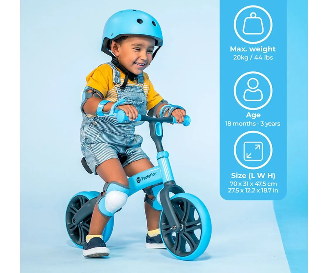 Niños Yvolution Bicicleta sin Pedales Yvelo Junior Azul
