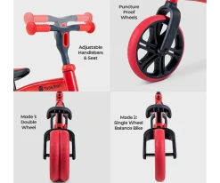 Niños Yvolution Bicicleta sin Pedales Yvelo Junior Rojo