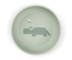 Done by Deer Bol Antideslizante Croco Green^ Vajilla Infantil