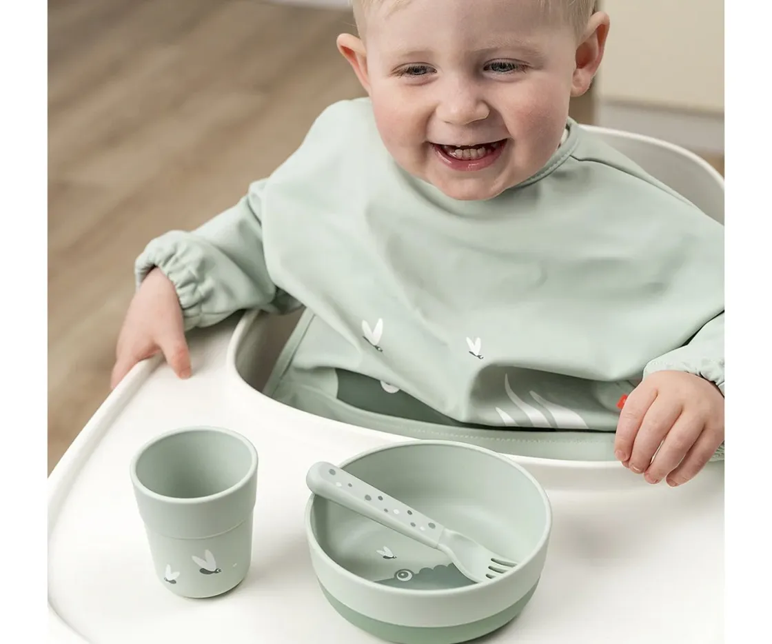 Done by Deer Bol Antideslizante Croco Green^ Vajilla Infantil