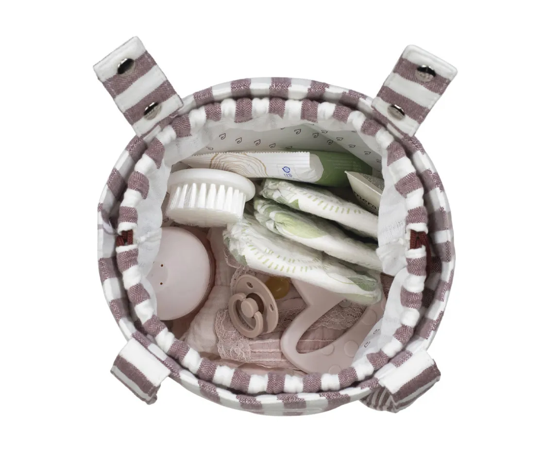 Niños Pasito a Pasito Bolsa Bucket Cherry Rayas