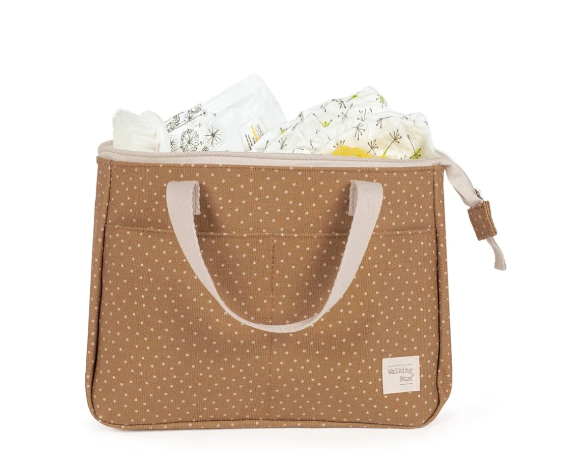Niños Walking Mum Bolsa de Aseo Lunares Poppy Canela