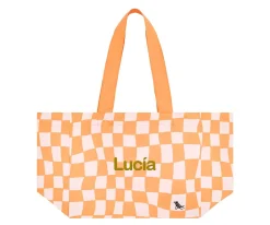 Dock & Bay Bolsa de Playa Check Naranja Personalizable