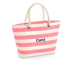Tutete Textil Bolsa de Playa Nautical Natural-Rosa Personalizable^ Bolsas De Playa