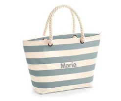 Tutete Textil Bolsa de Playa Nautical Natural-Gris Personalizable^ Bolsas De Playa