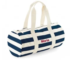 Tutete Textil Bolsa Deporte Nautical Natural-Navy Personalizable^ Bolsas De Deporte