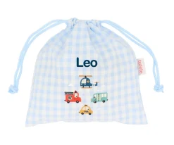 Tutete Textil Bolsa Merienda Vichy City Cars Personalizable