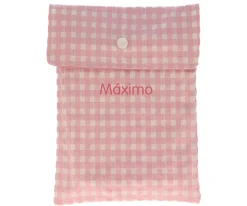 Niños Cristina de Jos'h Bolsa para Pañales Vichy Rosa Personalizable