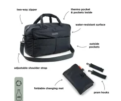 Done by Deer Bolso Carro Bebé con Cambiador Black^Niños Bolsos Carro Bebé