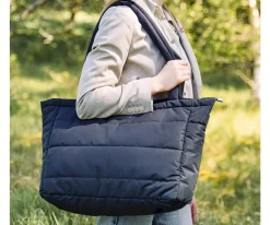 Niños Done by Deer Bolso Tote Acolchado Black con Cambiador