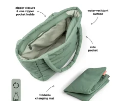 Done by Deer Bolso Tote Acolchado Green con Cambiador