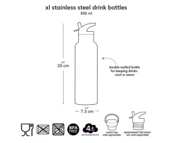 A Little Lovely Company Botella Acero 500 ml vehicles^ Botellas De Acero