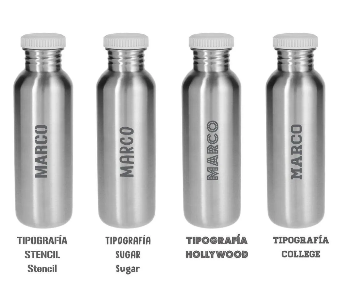 Tutete Botella Acero Básica Sand Personalizable 500ml^ Botellas Para Personalizar