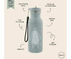 Trixie Botella Acero Mr. Shark 500ml + 6 Pegatinas Redondas Blue Regalo^ Botellas De Acero