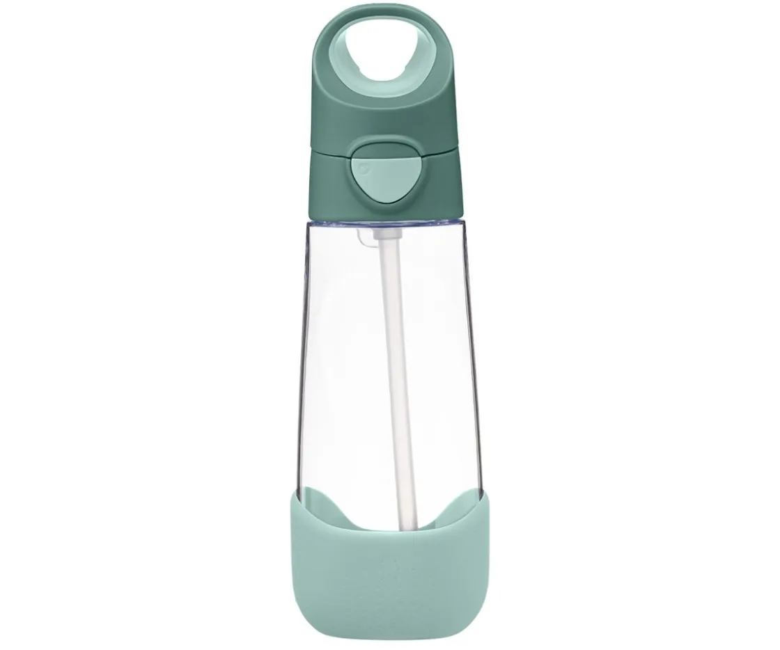 b.box Botella de Tritán con Pajita 600 ml Emerald Forest^ Botellas De Plástico