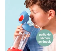 b.box Botella de Tritán con Pajita 600 ml Blue Blaze^ Botellas De Plástico