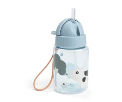 Done by Deer Botella Plástico con Pajita Tiny Farm Blue^ Botellas De Plástico