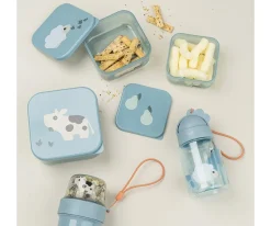 Done by Deer Botella Plástico con Pajita Tiny Farm Blue^ Botellas De Plástico