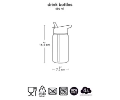 A Little Lovely Company Botella Plástico con Pajita Personalizable Animal Friends 450ml^ Botellas De Plástico