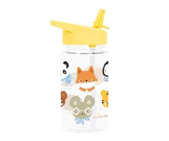 A Little Lovely Company Botella Plástico con Pajita Personalizable Animal Friends 450ml^ Botellas De Plástico