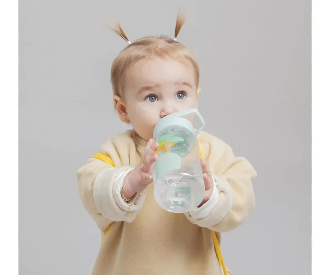 Miniland Botella Plástico con Pajita Kiddie Jungle Personalizable^ Botellas De Plástico