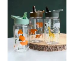 A Little Lovely Company Botella Plástico con Pajita Savanna 450ml^ Botellas De Plástico