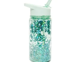 Petit Monkey Botella Tritán Purpurina Green Lily Personalizable