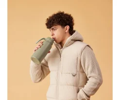 b.box Botella Térmica con Boquilla Plegable y Asa 1L Olive