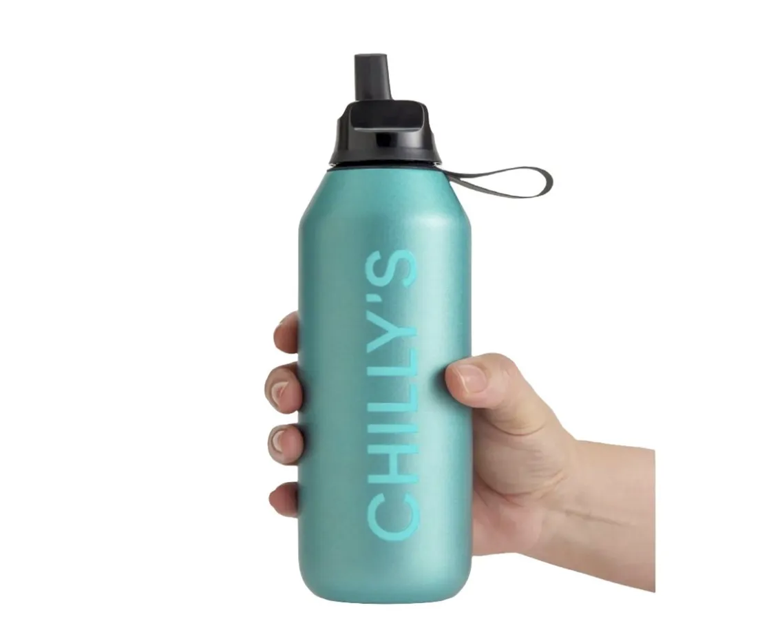 Chilly’s Bottles Botella Térmica Series 2 Flip Mate Metalic Atlantis 500ml