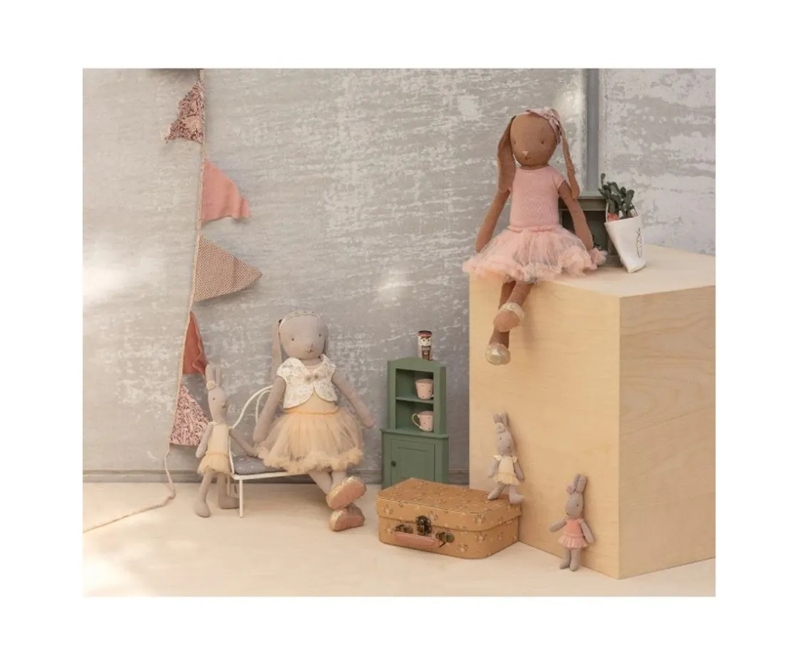 Maileg Bunny con Traje de Ballet y Falda Rosa Chocolate Brown T3^Niños Peluches