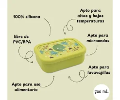 Sassi Caja Almuerzo de Silicona Dinosaurio^ Cajas De Almuerzo