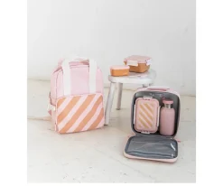 Monnëka Caja Almuerzo Grande Big Stripes Pink^ Fiambreras Infantiles