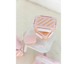 Monnëka Caja Almuerzo Grande Big Stripes Pink^ Fiambreras Infantiles